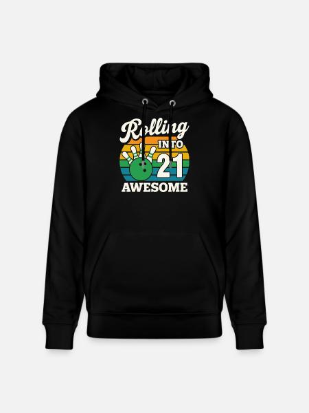 Bowling Snake Year 2021 T-Shirt Design - Stanley/Stella CRUISER Unisex Organic Hoodie - black