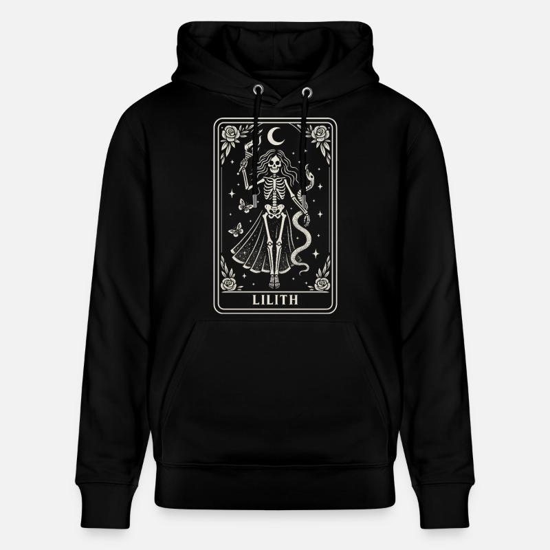 Lilith Skeleton Goddess Moonlight - Stanley/Stella CRUISER Unisex Organic Hoodie - black