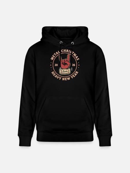 Metal Christmas 2026 Hornhand Logo - Stanley/Stella CRUISER Unisex Organic Hoodie - black