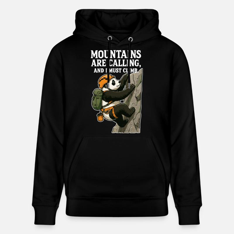Bloc panda grimpeur drôle - Sweat à capuche bio CRUISER Stanley/Stella Unisexe - noir