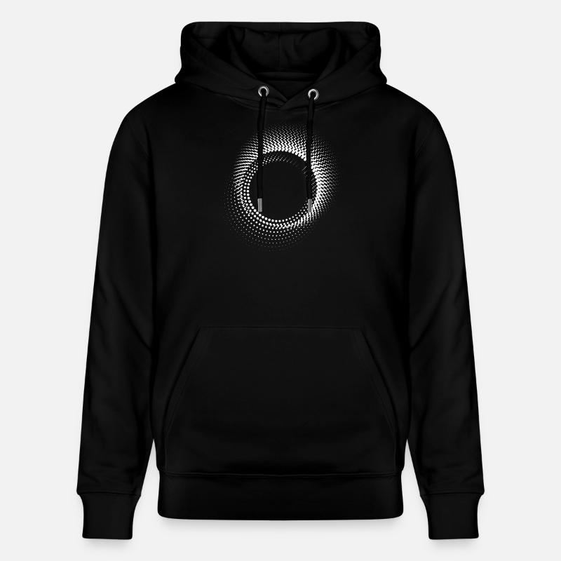 Spirale en points concentriques - Sweat à capuche bio CRUISER Stanley/Stella Unisexe - noir