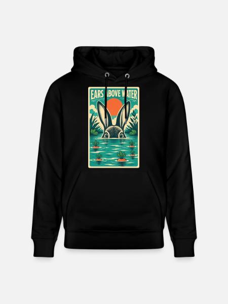 EARS ABOVE WATER - Stanley/Stella CRUISER Unisex Organic Hoodie - black