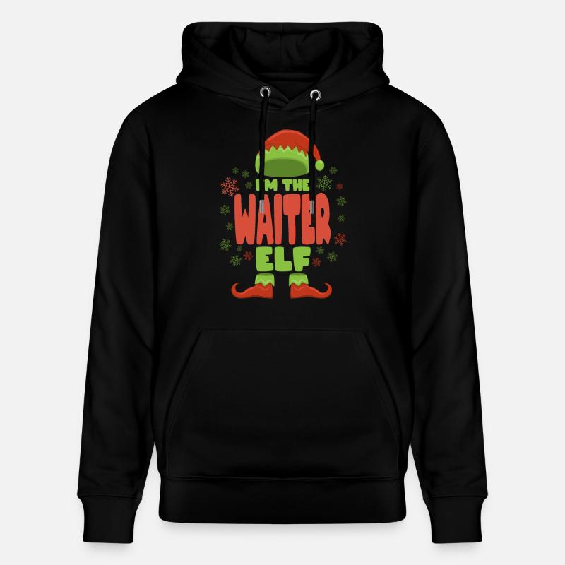 Serveur Elfe de Noël - Sweat à capuche bio CRUISER Stanley/Stella Unisexe - noir