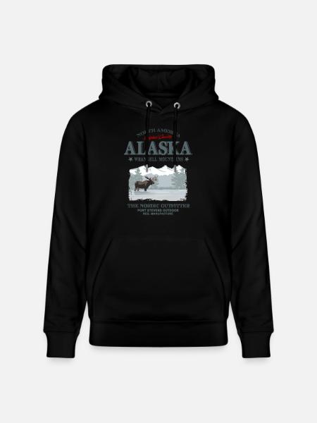 Alaska - Moose - Elch - Stanley/Stella Unisex Bio-Hoodie CRUISER  - Schwarz