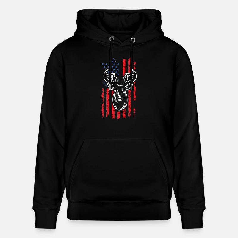 Chasse au cerf - Sweat à capuche bio CRUISER Stanley/Stella Unisexe - noir