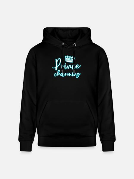 Glow Prince Charming T-Shirt Glowing Crown Neon - Stanley/Stella CRUISER Unisex Organic Hoodie - black