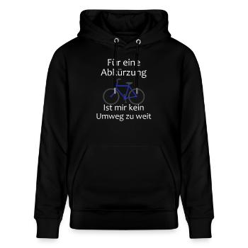 Lustiger Fahrrad Spruch Rennrad Mountainbike Weg - Stanley/Stella Unisex Bio-Hoodie CRUISER  - Schwarz - Vorne - Alina (178cm) & Michal (187cm)
