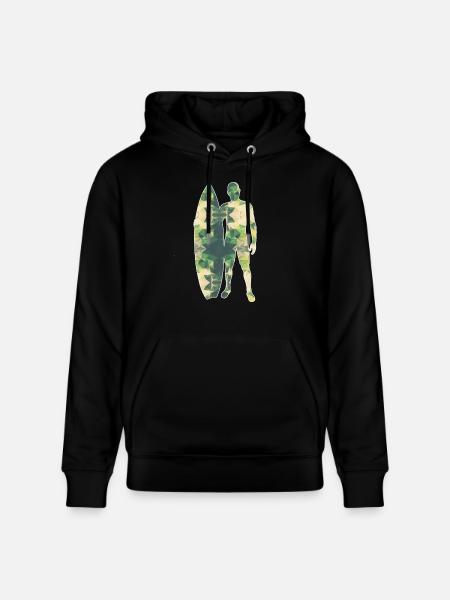 Polygone surfeur vert - Sweat à capuche bio CRUISER Stanley/Stella Unisexe - noir