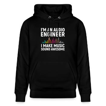 I'm an Audio Engineer - Stanley/Stella Unisex Bio-Hoodie CRUISER  - Schwarz - Vorne - Alina (178cm) & Michal (187cm)