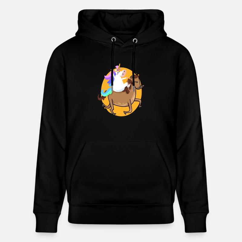 reitendes Einhorn - Stanley/Stella Unisex Bio-Hoodie CRUISER - Schwarz