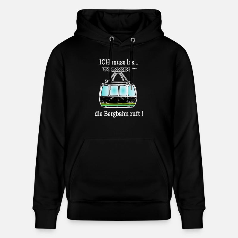 die bergbahn ruft - Stanley/Stella Unisex Bio-Hoodie CRUISER  - Schwarz