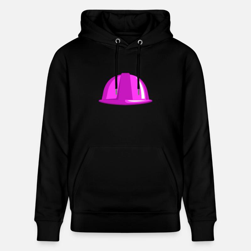 Casque de chantier rose - Sweat à capuche bio CRUISER Stanley/Stella Unisexe - noir