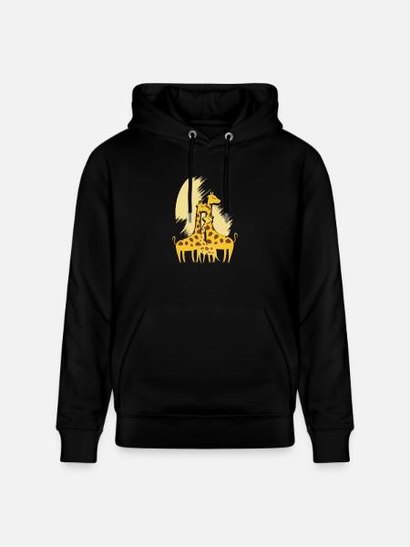 Giraffe family - Stanley/Stella CRUISER Unisex Organic Hoodie - black