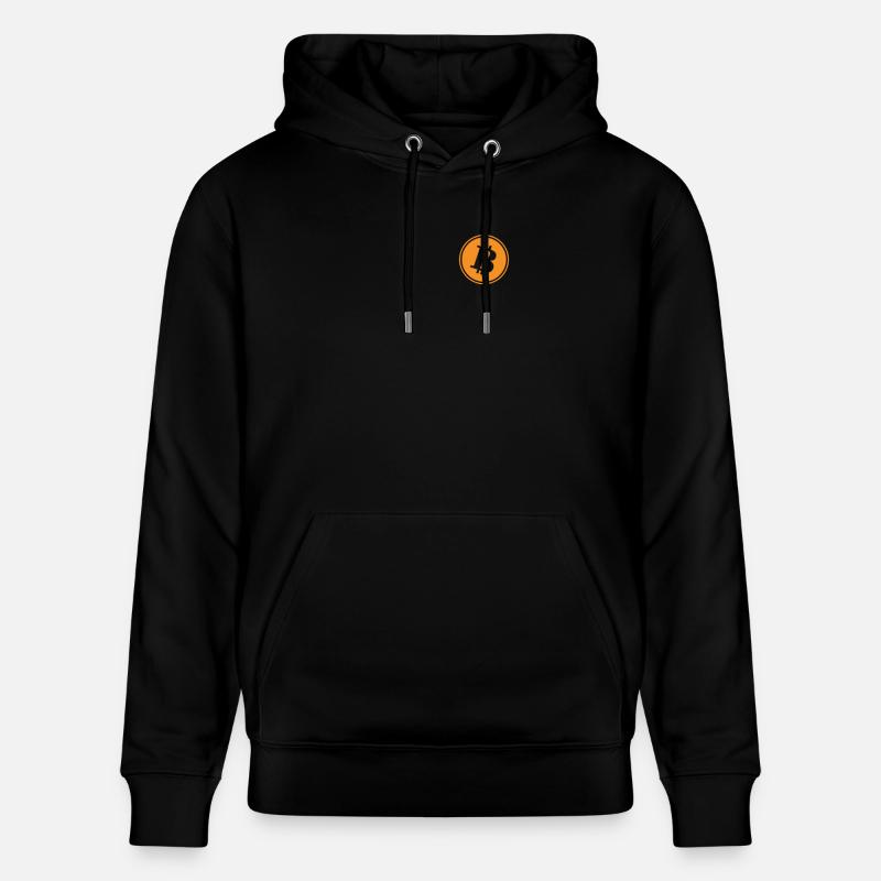 Poche avec logo Bitcoin - Sweat à capuche bio CRUISER Stanley/Stella Unisexe - noir