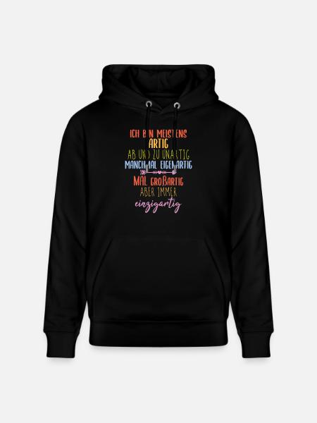 Einzigartig Spruch - Stanley/Stella Unisex Bio-Hoodie CRUISER  - Schwarz