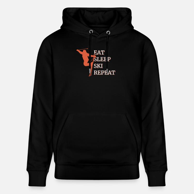 Eat Sleep Ski Repeat - Sweat à capuche bio CRUISER Stanley/Stella Unisexe - noir