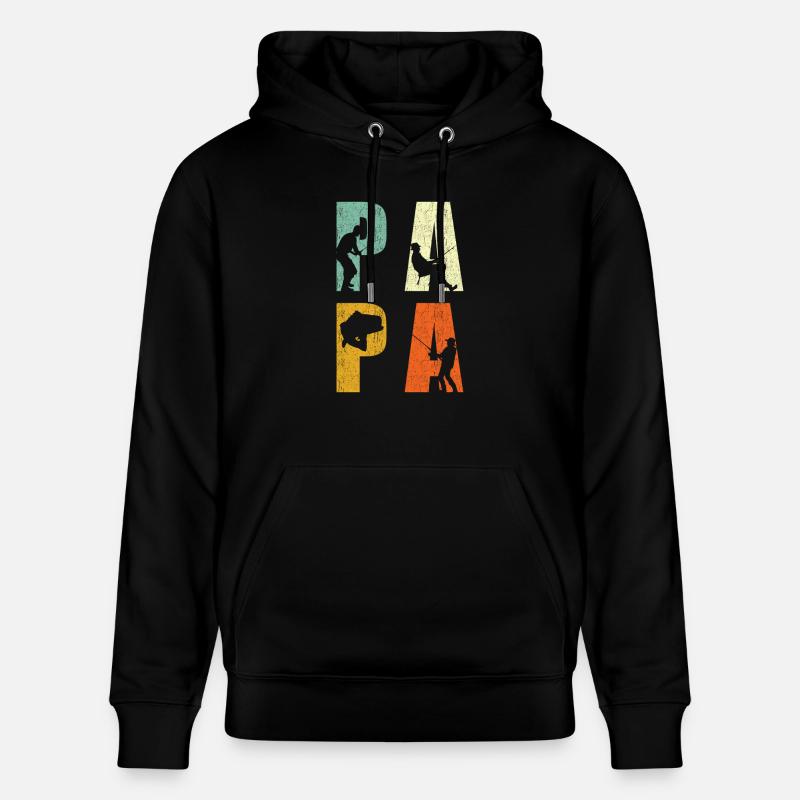 Pêcher papa pêche cadeau - Sweat à capuche bio CRUISER Stanley/Stella Unisexe - noir