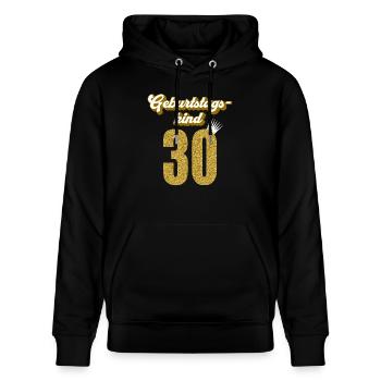 30. Geburtstag 30 Jahre 30er Geburtstagskind - Stanley/Stella Unisex Bio-Hoodie CRUISER  - Schwarz - Vorne - Alina (178cm) & Michal (187cm)