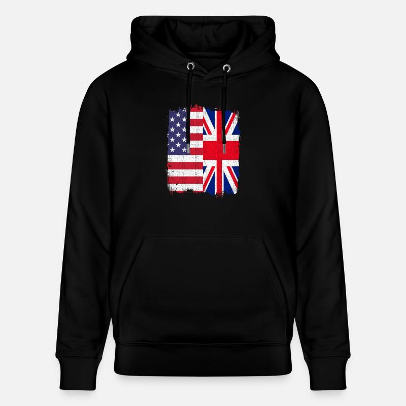 ROYAUME-UNI ÉTATS-UNIS Drapeau - Sweat à capuche bio CRUISER Stanley/Stella Unisexe - noir