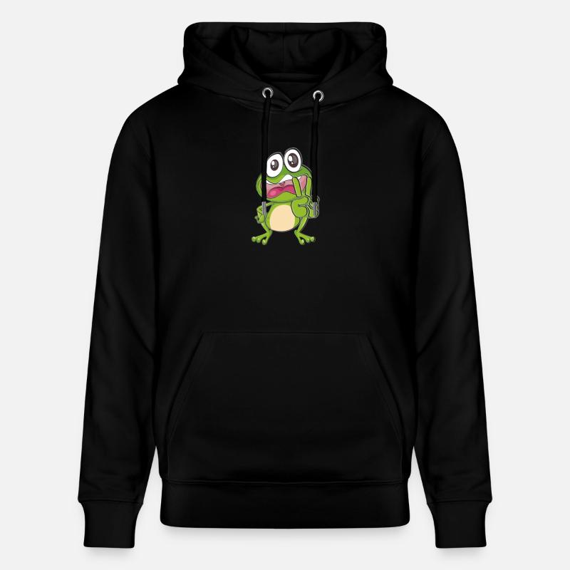 Grenouille drôle - Sweat à capuche bio CRUISER Stanley/Stella Unisexe - noir