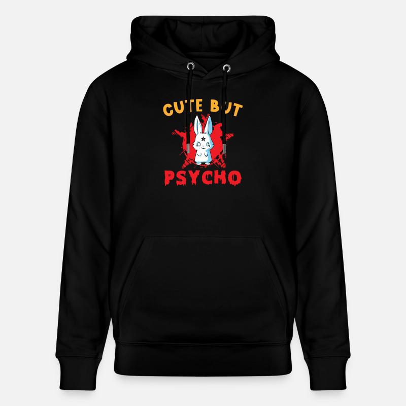 Cute but Psycho Hase Goth - Stanley/Stella Unisex Bio-Hoodie CRUISER  - Schwarz