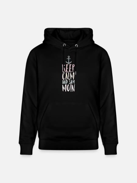 Restez calme et dites Moin - Sweat à capuche bio CRUISER Stanley/Stella Unisexe - noir