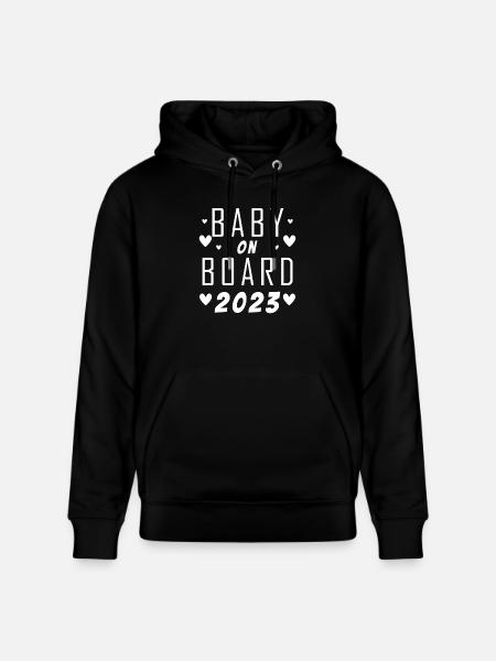 Baby om bord gravid Graviditet 2023 - Stanley/Stella CRUISER økologisk unisex-hettegenser - svart