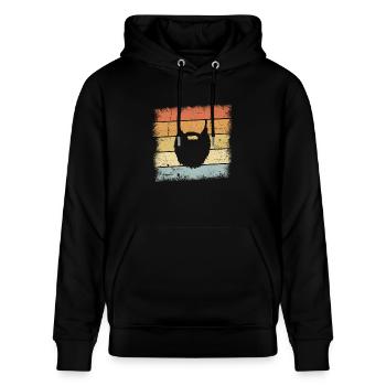Beard Retro Design - Stanley/Stella CRUISER Unisex Organic Hoodie - black - Front - Alina (178cm) & Michal (187cm)