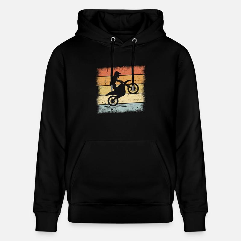 Motorcross Retro - Stanley/Stella Unisex Bio-Hoodie CRUISER  - Schwarz