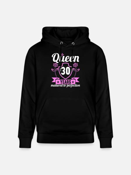 30 jaar oud meisje 30 bday Koningin 30 verjaardag - Stanley/Stella Uniseks bio-hoodie CRUISER  - zwart
