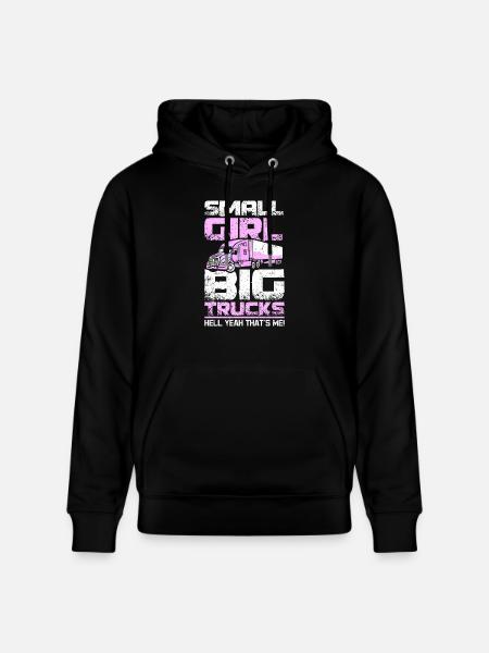 Small girl big trucks - Stanley/Stella CRUISER Unisex Organic Hoodie - black