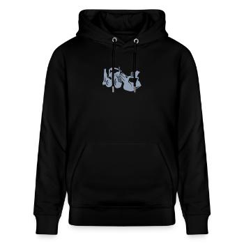 Baggerfahrer Bagger Frontlader Sprüche - Stanley/Stella Unisex Bio-Hoodie CRUISER  - Schwarz - Vorne - Alina (178cm) & Michal (187cm)