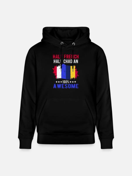 Half French Half Chader - Stanley/Stella CRUISER Unisex Organic Hoodie - black
