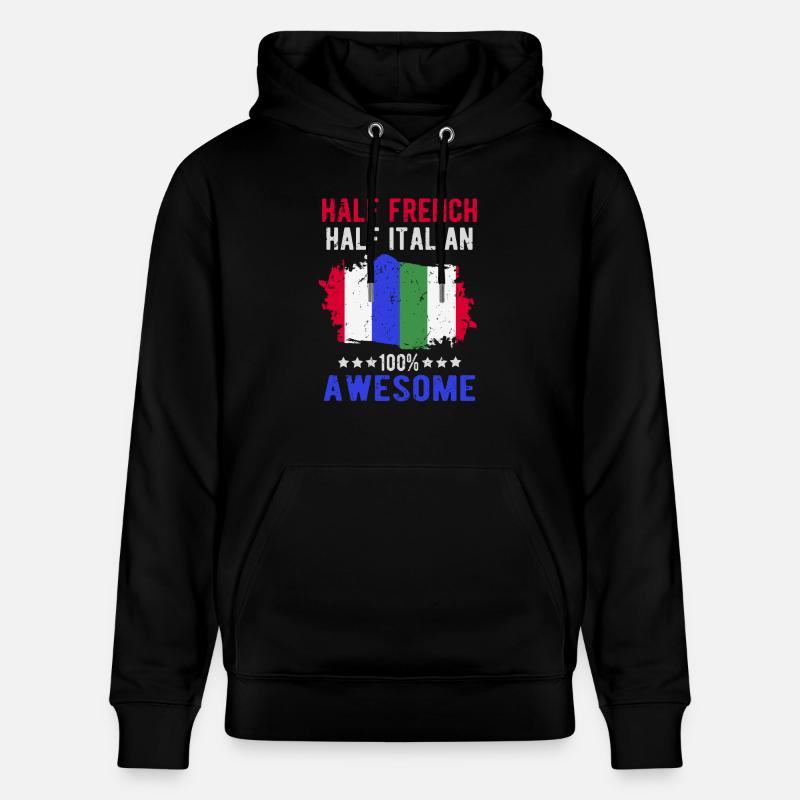 Moitié Français moitié italien - Sweat à capuche bio CRUISER Stanley/Stella Unisexe - noir