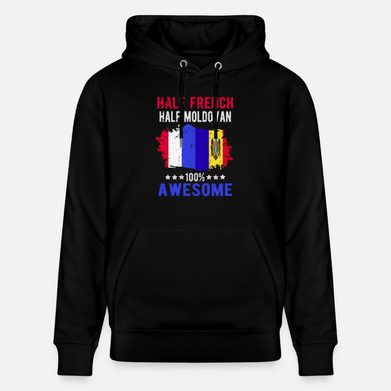 Moitié Français moitié moldave - Sweat à capuche bio CRUISER Stanley/Stella Unisexe - noir