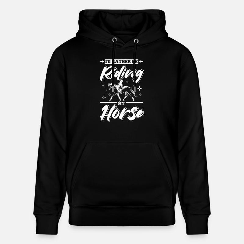 Je préfère monter à cheval - Sweat à capuche bio CRUISER Stanley/Stella Unisexe - noir