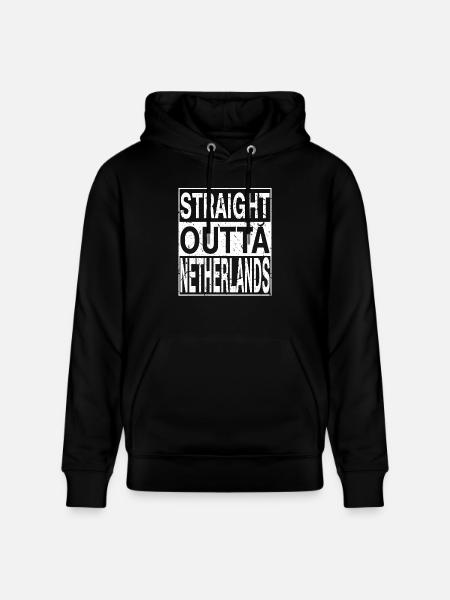 Netherlands Straight outta Netherlands - Stanley/Stella CRUISER Unisex Organic Hoodie - black