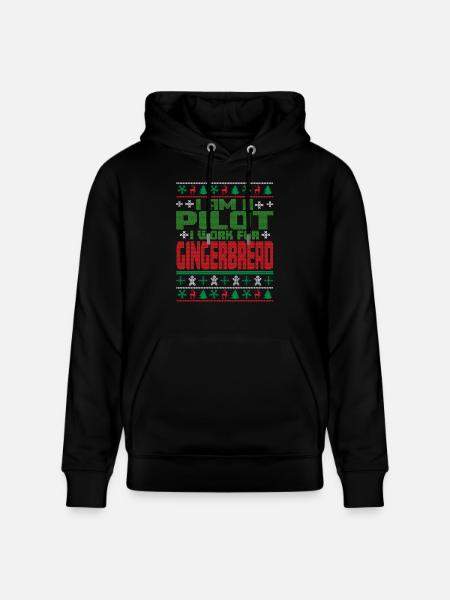 Pilot Christmas Quote - Stanley/Stella CRUISER Unisex Organic Hoodie - black