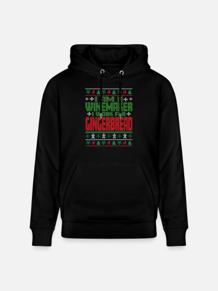 Winegrower Christmas Saying - Stanley/Stella CRUISER Unisex Organic Hoodie - black