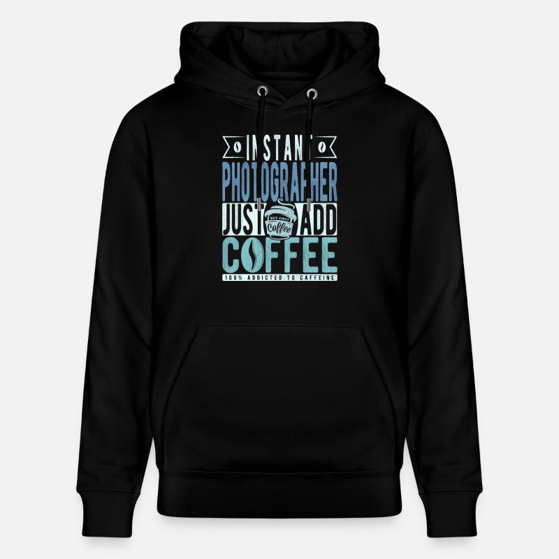 Photographe Café Dicton - Sweat à capuche bio CRUISER Stanley/Stella Unisexe - noir