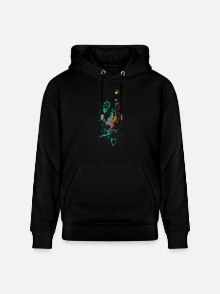 Splash Art Tennis Player - Stanley/Stella CRUISER Unisex Organic Hoodie - black