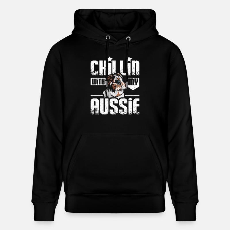 Chillin with my aussie - Stanley/Stella Unisex Bio-Hoodie CRUISER  - Schwarz