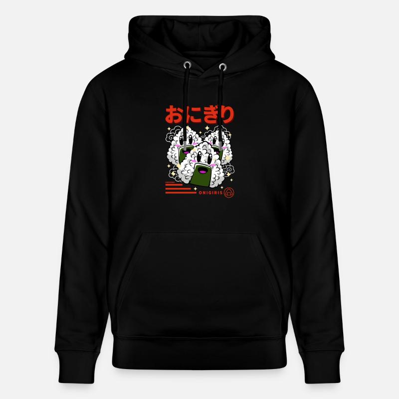 Japon petits Onigiris Kanji - Sweat à capuche bio CRUISER Stanley/Stella Unisexe - noir