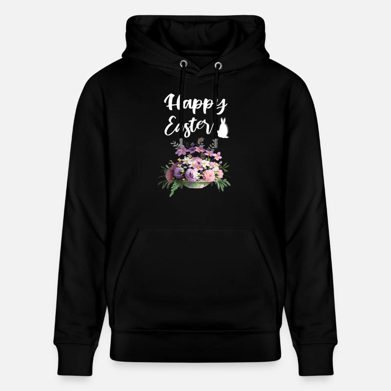 Joyeuses Fleurs de Pâques Bouquet - Sweat à capuche bio CRUISER Stanley/Stella Unisexe - noir