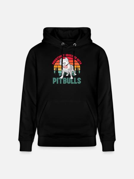 Pawsitivley obsessed with Pitbulls - Stanley/Stella CRUISER Unisex Organic Hoodie - black
