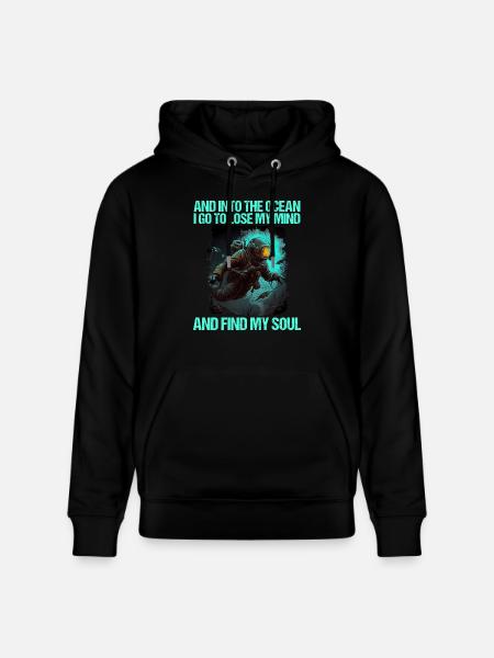 Diving Diver Diver - Stanley/Stella CRUISER Unisex Organic Hoodie - black