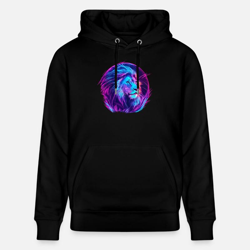 Lion Vaporwave EDM - Sweat à capuche bio CRUISER Stanley/Stella Unisexe - noir