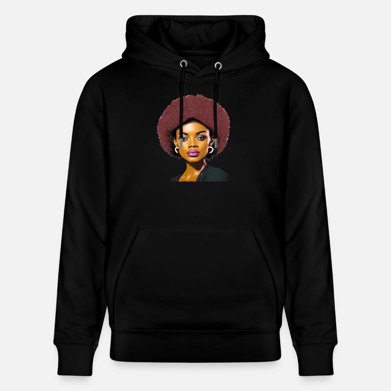 Dame à l’afro - Sweat à capuche bio CRUISER Stanley/Stella Unisexe - noir