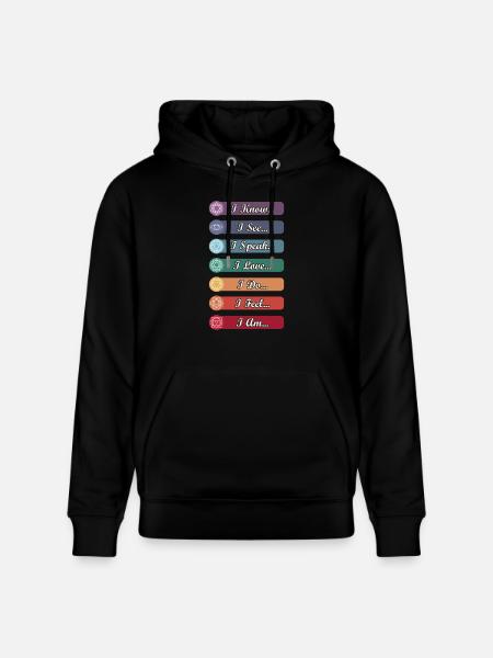 Yoga Chakra Symbols - Stanley/Stella CRUISER Unisex Organic Hoodie - black