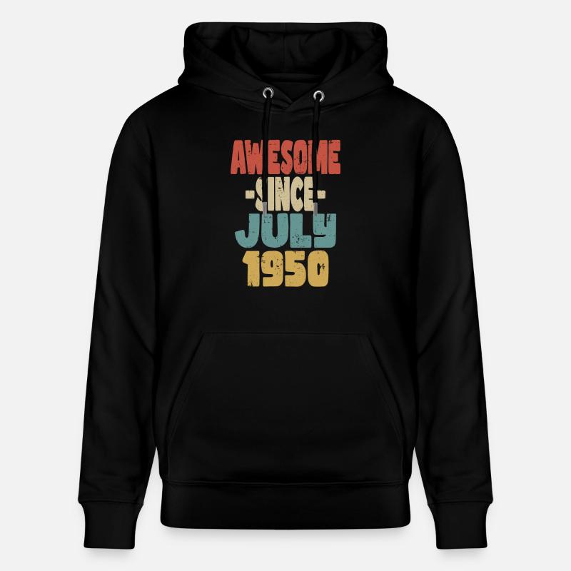 1950 Juillet Anniversaire Rétro - Sweat à capuche bio CRUISER Stanley/Stella Unisexe - noir